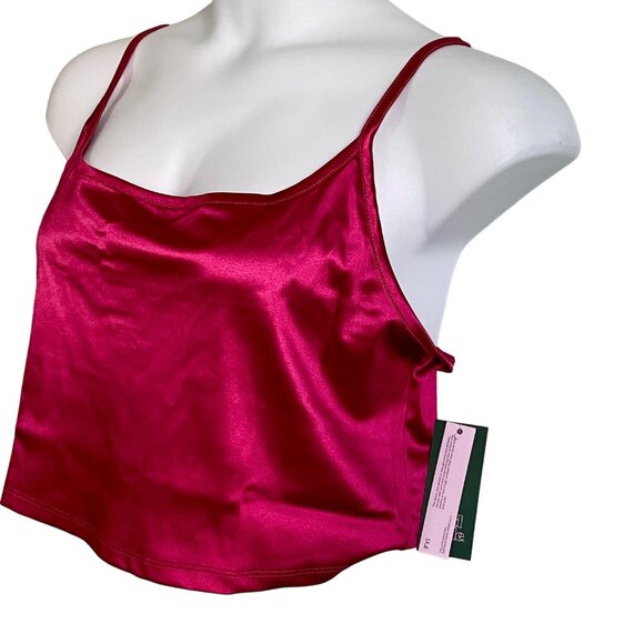 Wild Fable Women's Shiny Knit Tiny Tank Top Magenta Cami Top 1X NEW NWT - Picture 4 of 9